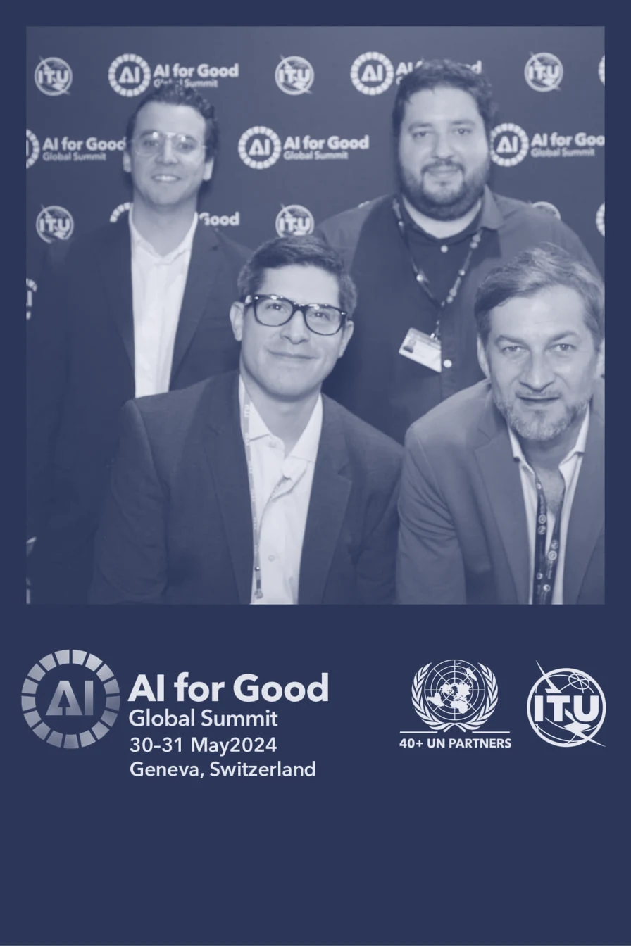 Alex Servin with colleagues at the AI for Good 2024 photocall in Geneva