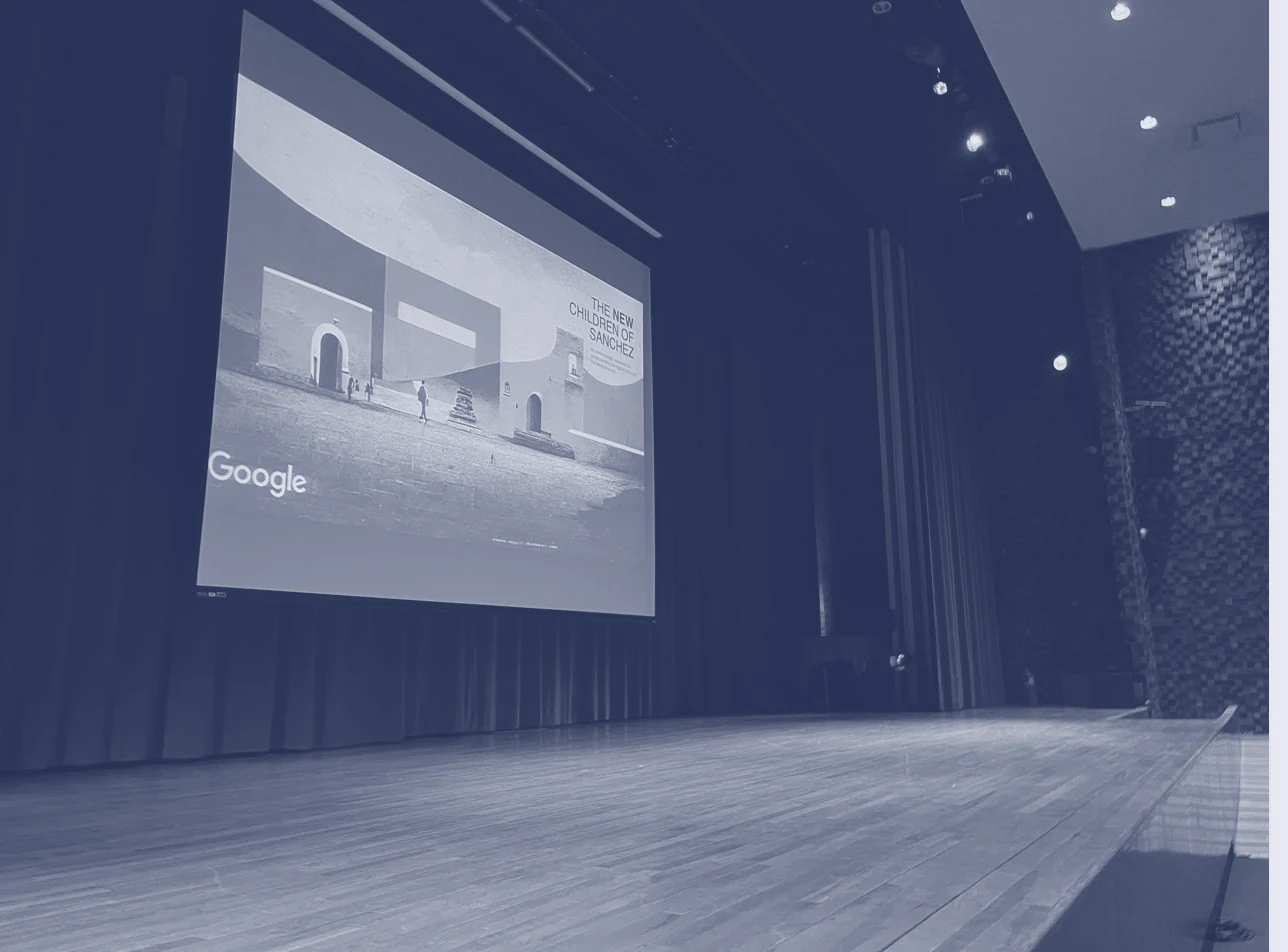 Stage of Alex Servin’s talk for Google at the National Museum of Anthropology, Mexico City